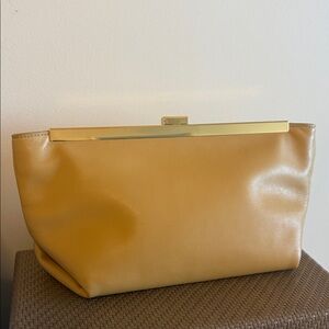 Leather Convertible Clutch with Crossbody and Shoulder-length Gold-tone Chains